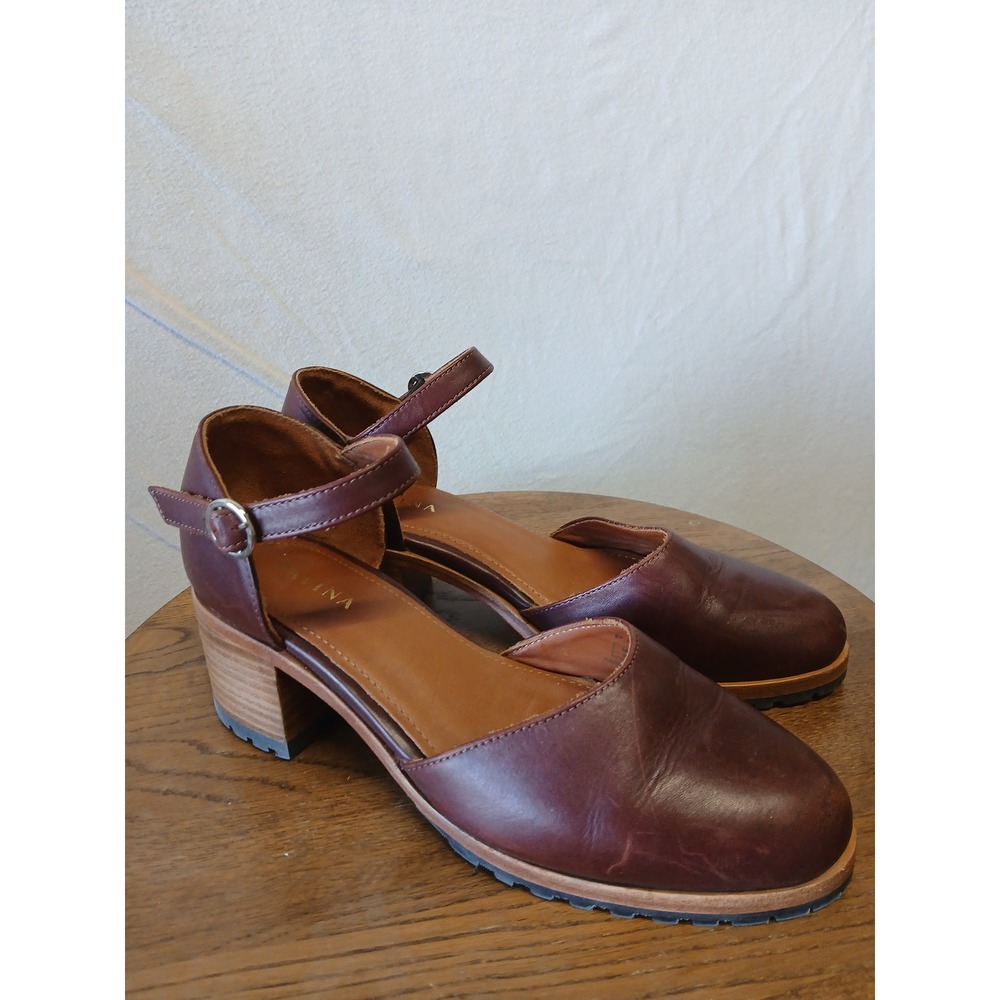 Patina Mary jane block heel size 9.5 red leather - Picture 4 of 8